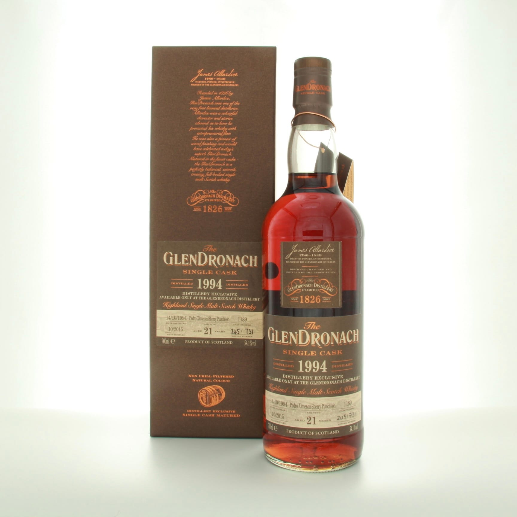 Glendronach 1994 21 Year Old Single Cask #1189 Distillery Exclusive 70cl 54.1% Highlands Scotland Whisky