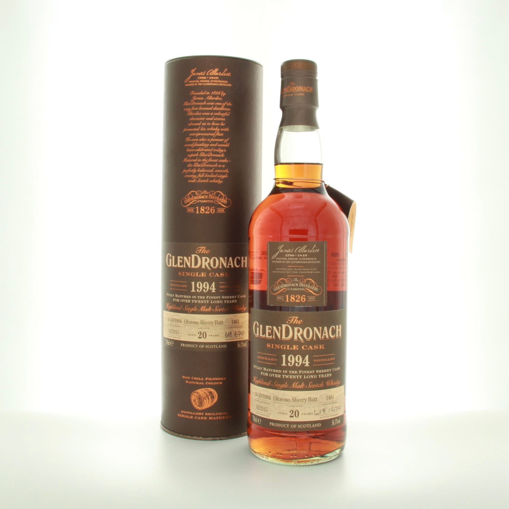Glendronach 1994 Single Oloroso Cask 20 Year Old #1481 70cl 56.1% Highlands Scotland Whisky