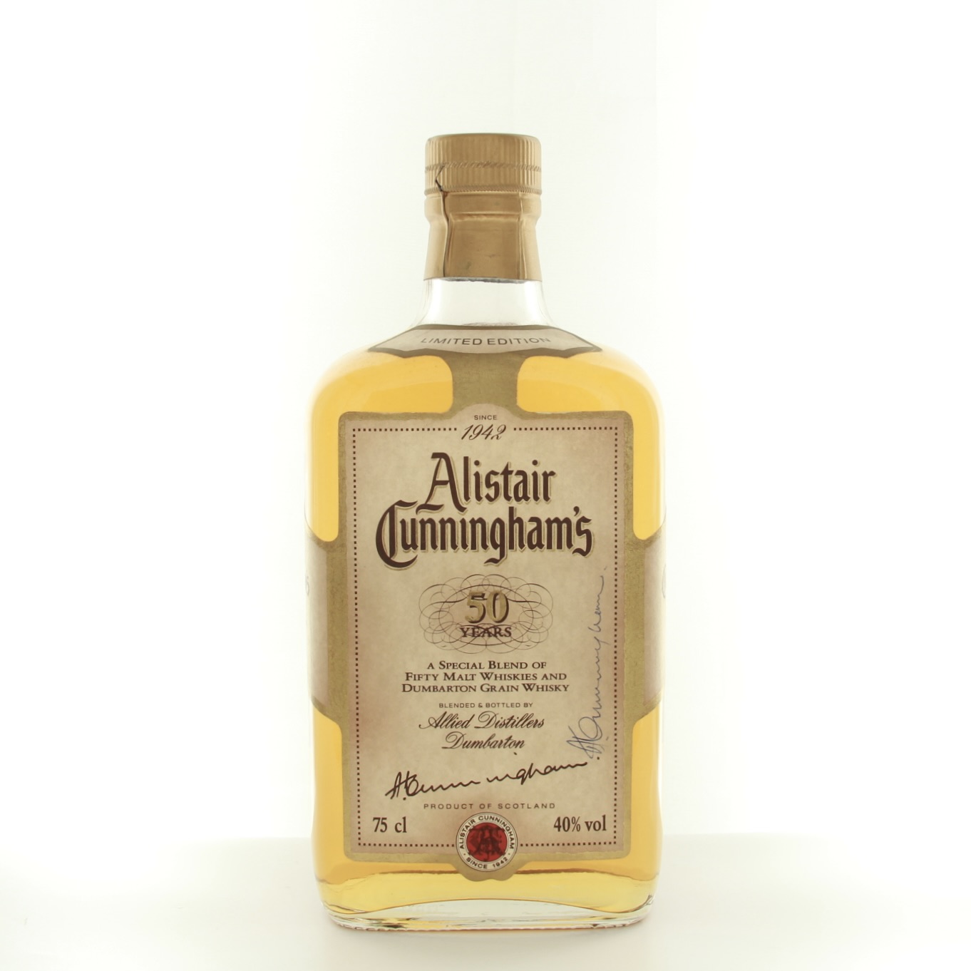 Alistair Cunningham’s 50 Years Limited Edition 75cl 40% Scotland Whisky
