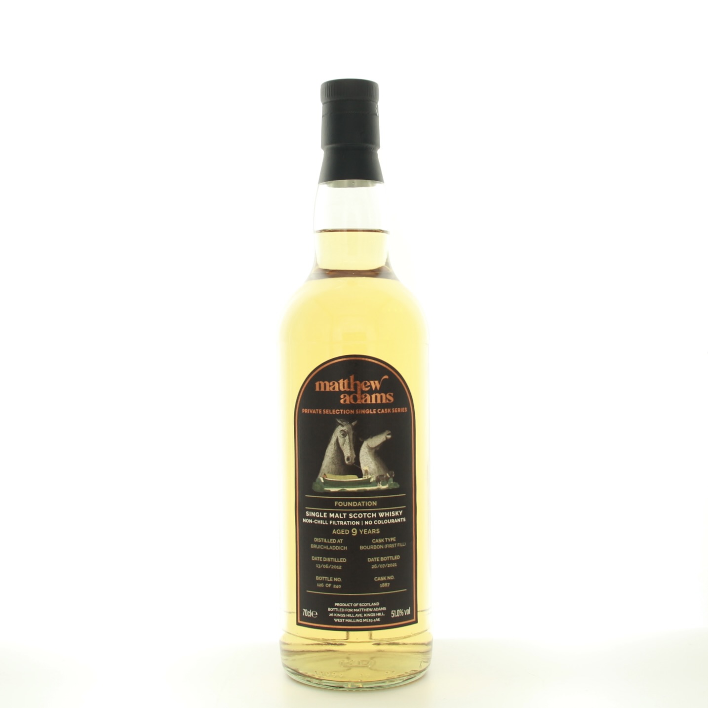 Bruichladdich 9 Year Old Matthew Adams 2021 70cl 51% Whisky Scotland Islay