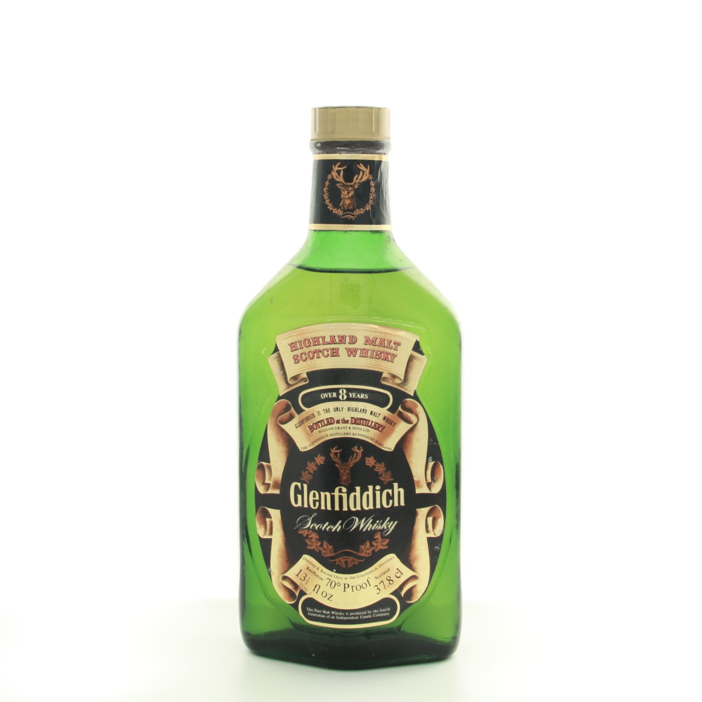 Glenfiddich 8 Year Old Half Bottle (1970s Edition) 37.8cl 70 Proof% Whisky Scotland Speyside