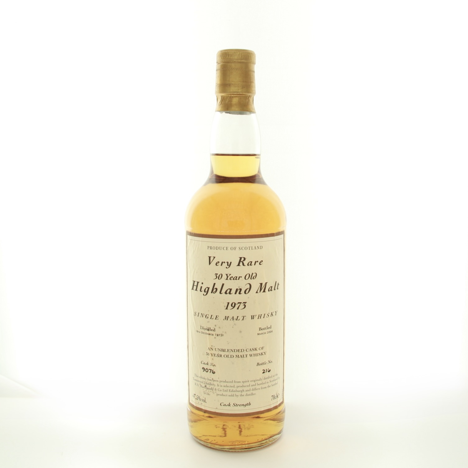 Tomintoul 30 Year Old 1973 70cl 47.5% Scotland Speyside Whisky 