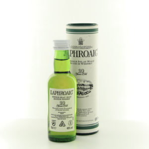 Laphroaig 10 Year Old (2000s Bottling) Miniature – whisky bottle
