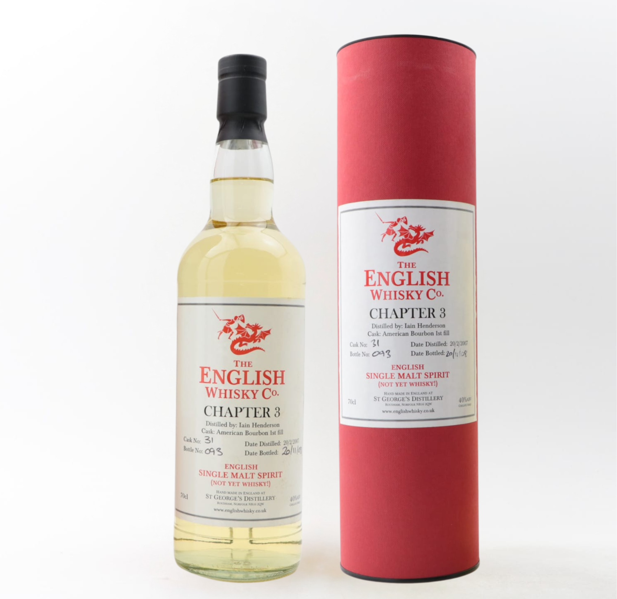 English Whisky Co. Chapter 3 2007 Cask #31 70cl 46% England Whisky