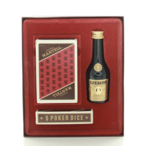 Martell Medallion Liquere Cognac Miniature With Cards And Poker Dice (1980s) – whisky bottle
