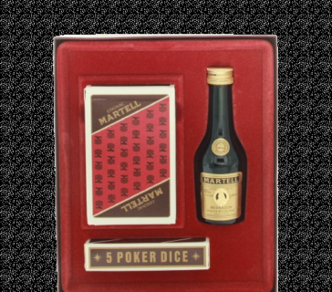 Martell Medallion Liquere Cognac Miniature With Cards And Poker Dice (1980s) â Martell whisky bottle
