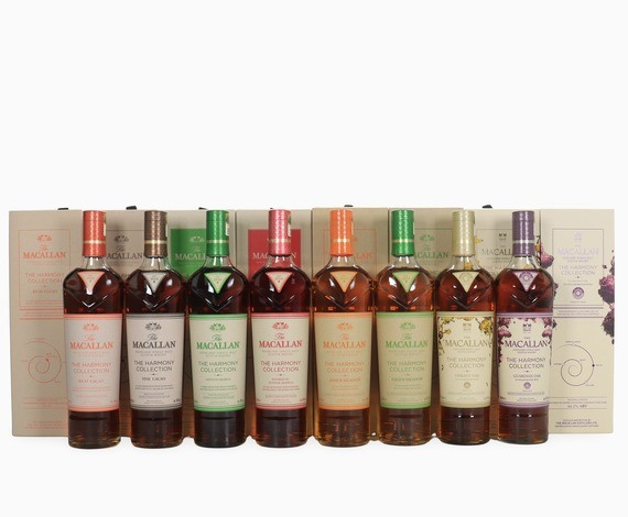 Macallan – The Harmony Collection (Rich Cacao, Fine Cacao, Intense Arabica, Smooth Arabica, Amber Meadow, Green Meadow, Vibrant Oak & Guardian Oak) 8 x 70cl Whisky 
