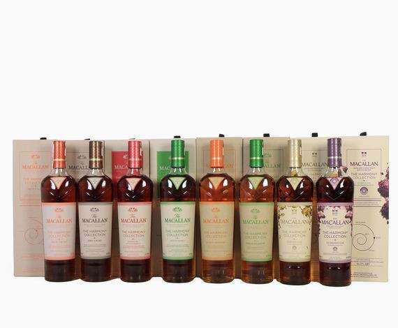 Macallan – The Harmony Collection (Rich Cacao, Fine Cacao, Intense Arabica, Smooth Arabica, Amber Meadow, Green Meadow, Vibrant Oak & Guardian Oak) 8 x 70cl Whisky 